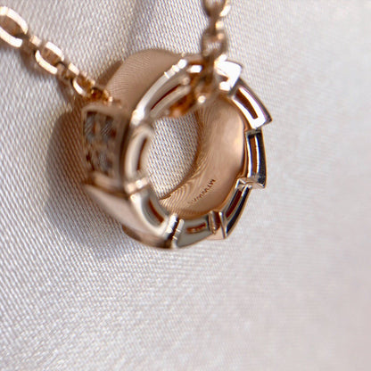 [⭐Luxery]SERPENTI PEDANT DIAMOND PINK GOLD NECKLACE