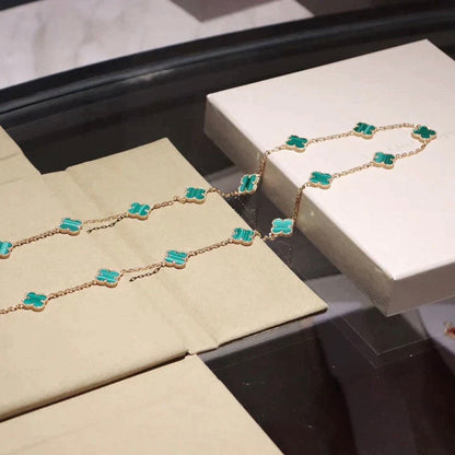 [⭐Luxery]CLOVER 20 MOTIFS MALACHITE GOLD