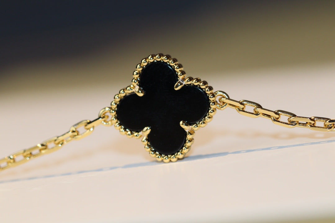 [⭐Luxery]CLOVER 20 MOTIFS ONYX ROSE GOLD