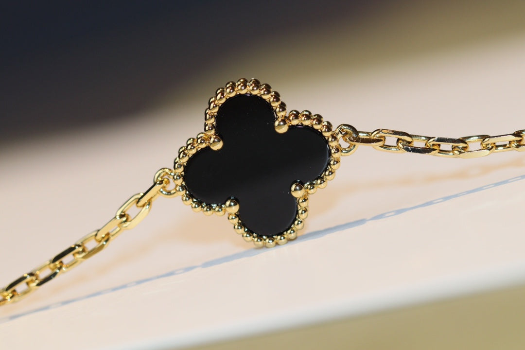 [⭐Luxery]CLOVER 20 MOTIFS ONYX ROSE GOLD
