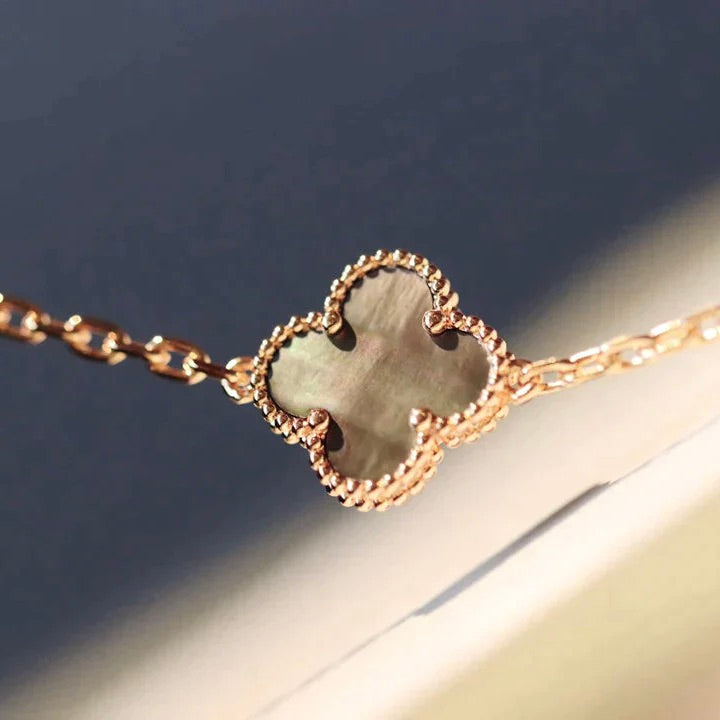 [⭐Luxery]CLOVER 20 MOTIFS DARK MOP DIAMOND  NECKLACE
