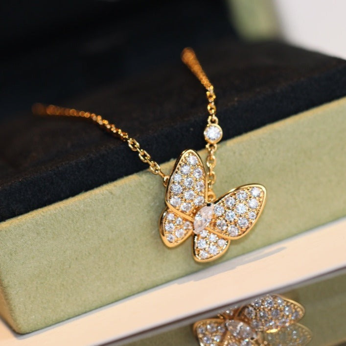 [⭐Luxery]BUTTERFLY DIAMOND NECKLACE