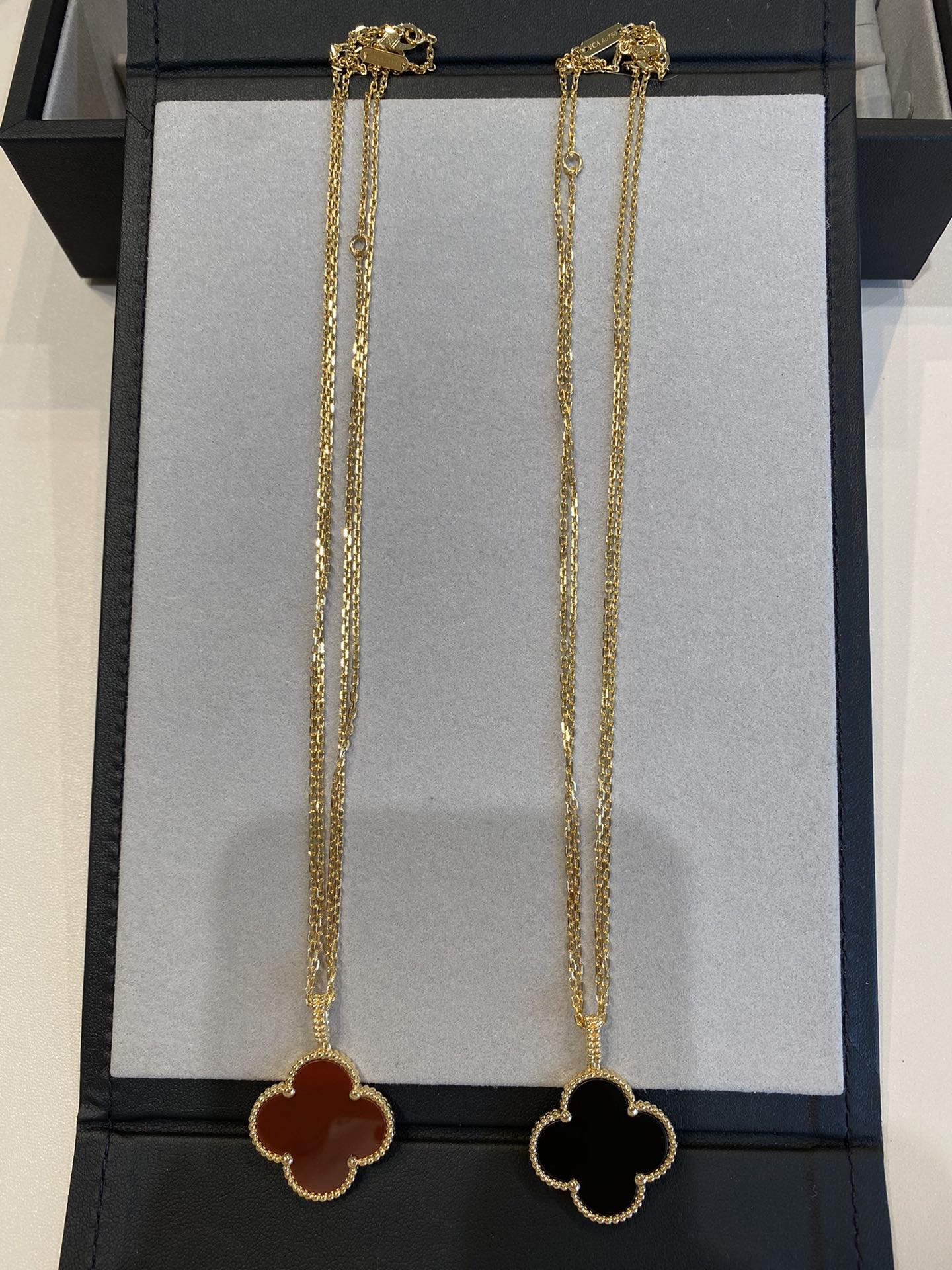[⭐Luxery]CLOVER 25MM NECKLACE GOLD CARNELIAN