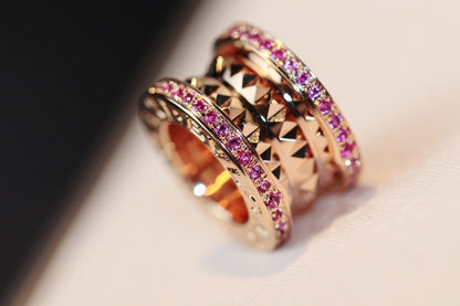 [⭐Luxery]ZERO 1 ROCK PINK GOLD PINK DIAMOND NECKLACE