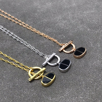 [⭐Luxery]CHAINE VERSO BLACK CERAMIC  NECKLACE