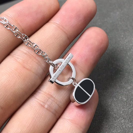 [⭐Luxery]CHAINE VERSO BLACK CERAMIC  NECKLACE