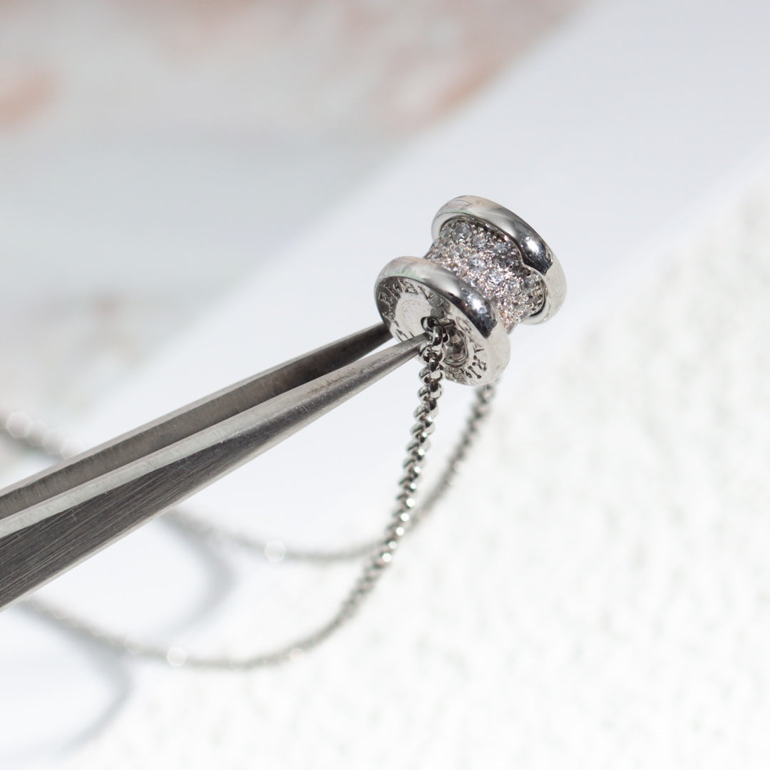 [⭐Luxery]ZERO 1 SILVER DIAMOND NECKLACE