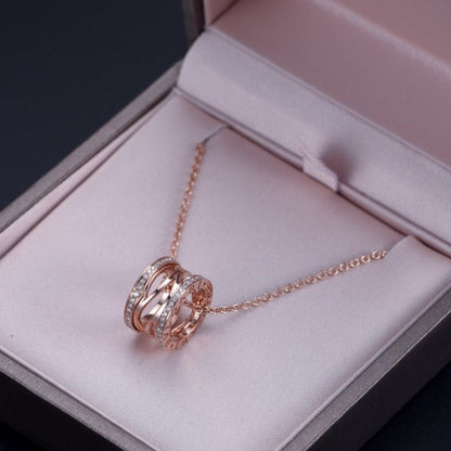 [⭐Luxery]ZERO 1 PINK GOLD DIAMOND OPEN NECKLACE