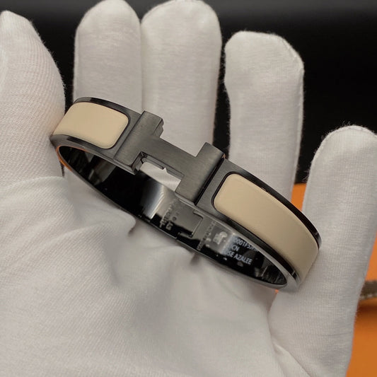 [⭐Luxery]H BRACELET 12MM BLACK BEIGE CERAMIC