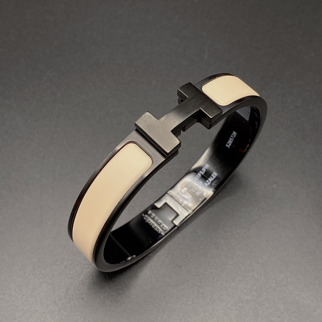 [⭐Luxery]H BRACELET 12MM BLACK BEIGE CERAMIC