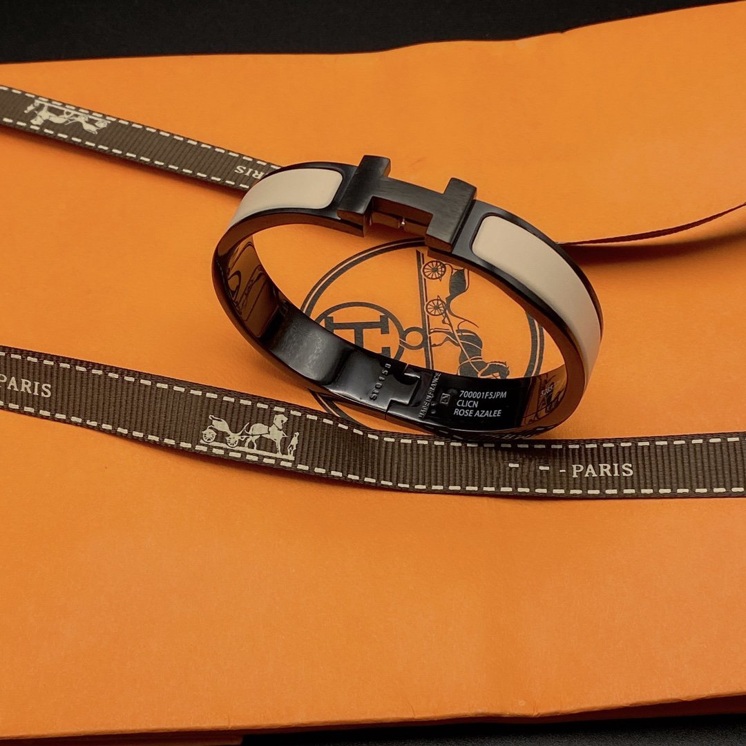 [⭐Luxery]H BRACELET 12MM BLACK BEIGE CERAMIC