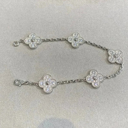 [⭐Luxery] CLOVER 5 MOTIF FULL DIAMOND BRACELET COLLECTION