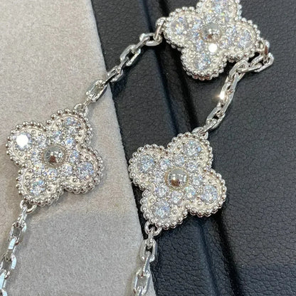 [⭐Luxery] CLOVER 5 MOTIF FULL DIAMOND BRACELET COLLECTION