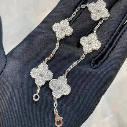 [⭐Luxery] CLOVER 5 MOTIF FULL DIAMOND BRACELET COLLECTION