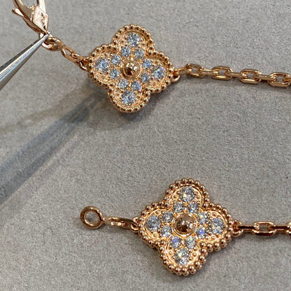 [⭐Luxery] CLOVER 5 MOTIF FULL DIAMOND BRACELET COLLECTION