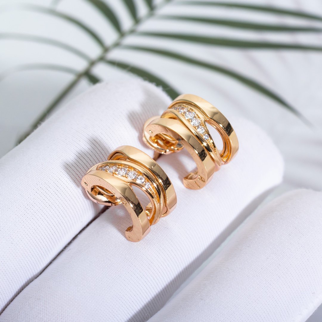 [⭐Luxery]ZERO 1 PINK GOLD DIAMONDS EARRINGS