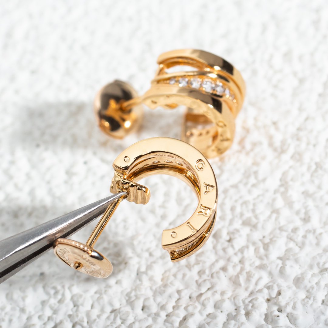 [⭐Luxery]ZERO 1 PINK GOLD DIAMONDS EARRINGS