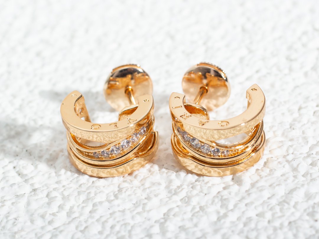 [⭐Luxery]ZERO 1 PINK GOLD DIAMONDS EARRINGS