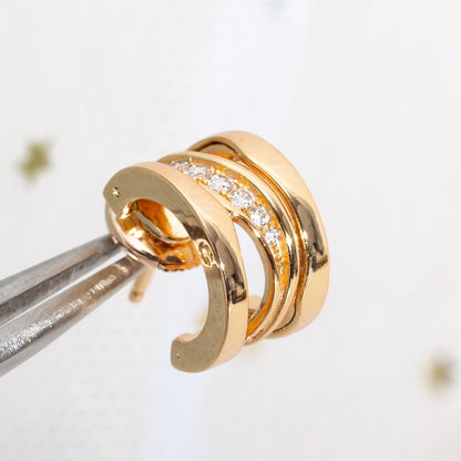 [⭐Luxery]ZERO 1 PINK GOLD DIAMONDS EARRINGS
