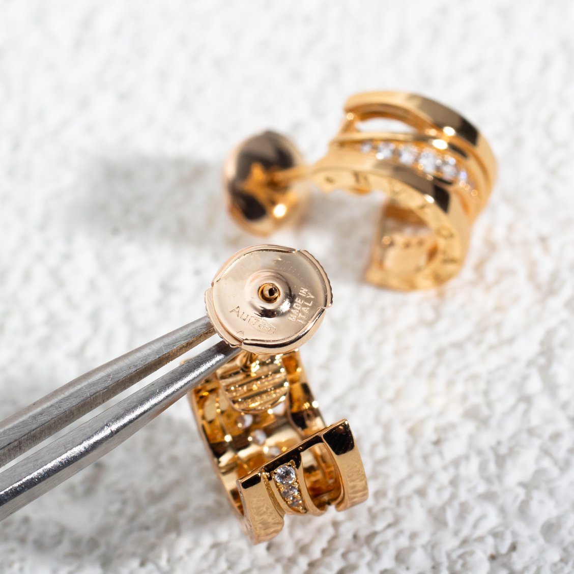[⭐Luxery]ZERO 1 PINK GOLD DIAMONDS EARRINGS