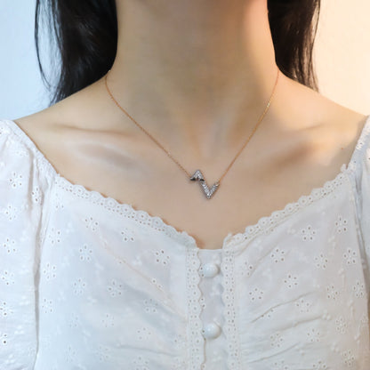 [⭐Luxery]VOLT SILVER DIAMOND PEDANT NECKLACE