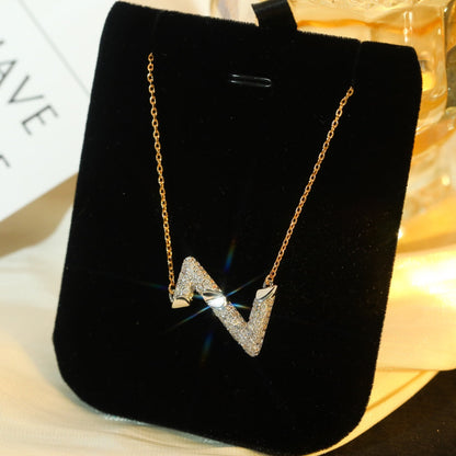 [⭐Luxery]VOLT SILVER DIAMOND PEDANT NECKLACE
