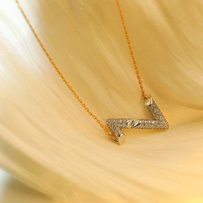 [⭐Luxery]VOLT SILVER DIAMOND PEDANT NECKLACE