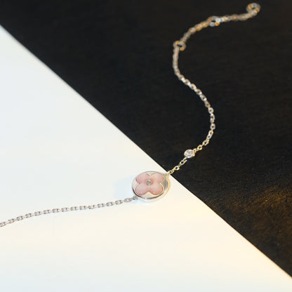 [⭐Luxery]SUN MOTIF PINK MOP SILVER BRACELET