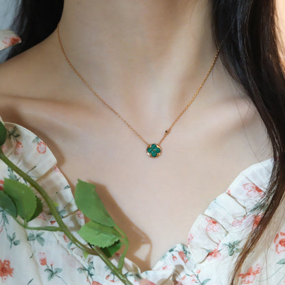 [⭐Luxery]SUN PEDANT PINK GOLD 1 DIAMOND NECKLACE