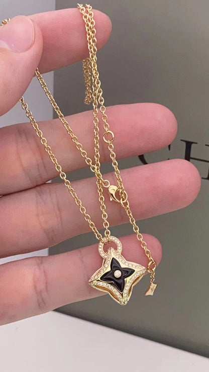 [⭐Luxery]STAR PEDANT PINK GOLD DIAMOND NECKLACE