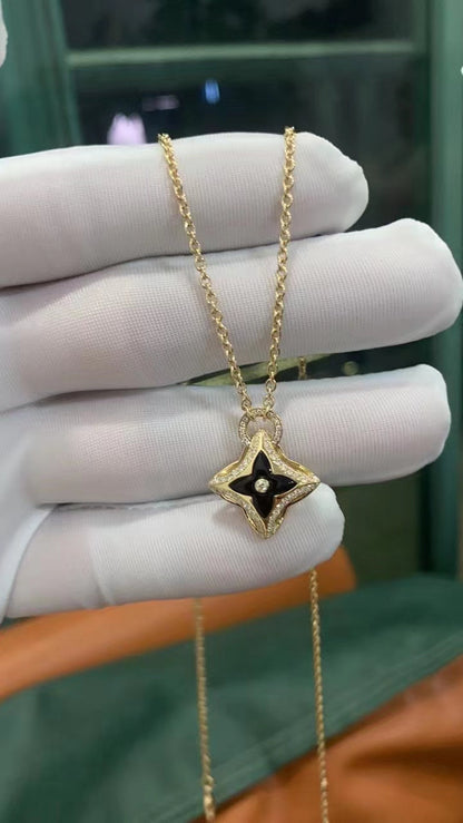 [⭐Luxery]STAR PEDANT PINK GOLD DIAMOND NECKLACE