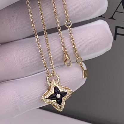 [⭐Luxery]STAR PEDANT PINK GOLD DIAMOND NECKLACE