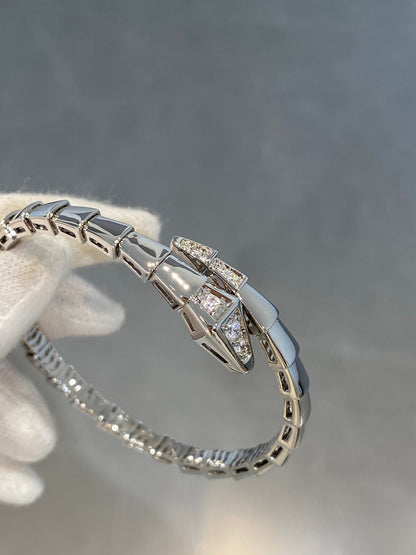 [⭐Luxery]SERPENTI BRACELET DIAMONDS SILVER