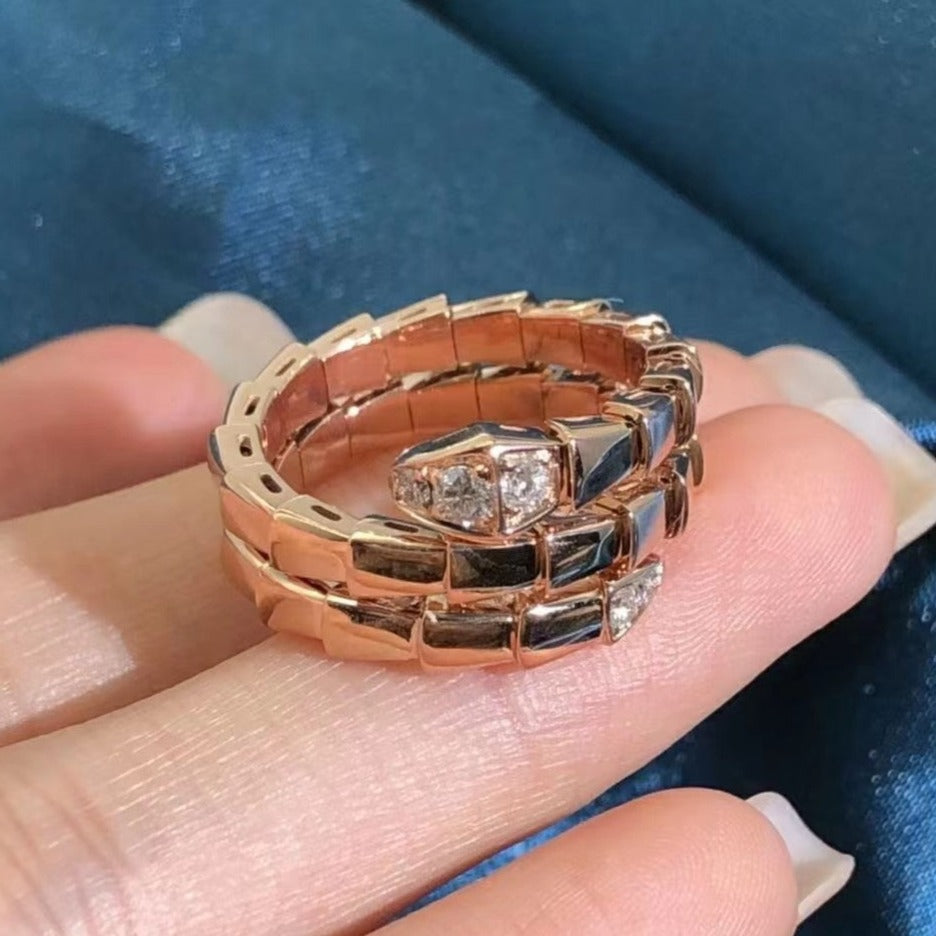 [⭐Luxery]SERPENTS DOUBLE ROW DIAMOND RING