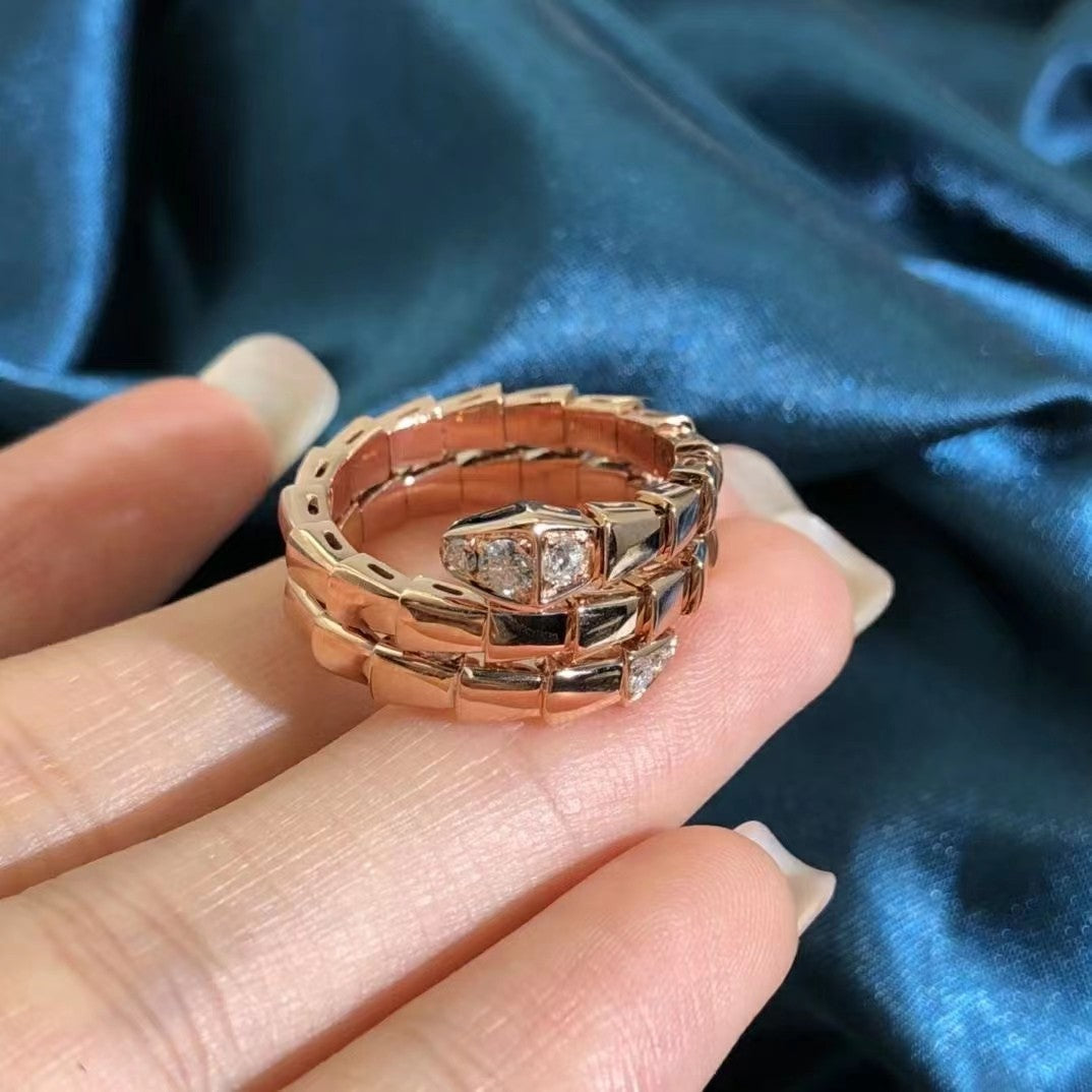 [⭐Luxery]SERPENTS DOUBLE ROW DIAMOND RING