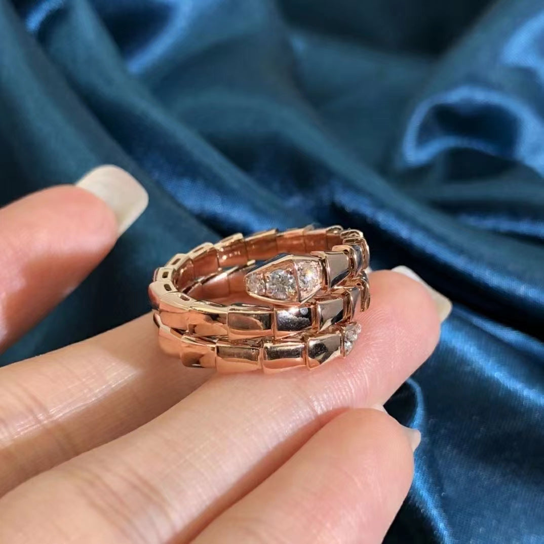 [⭐Luxery]SERPENTS DOUBLE ROW DIAMOND RING