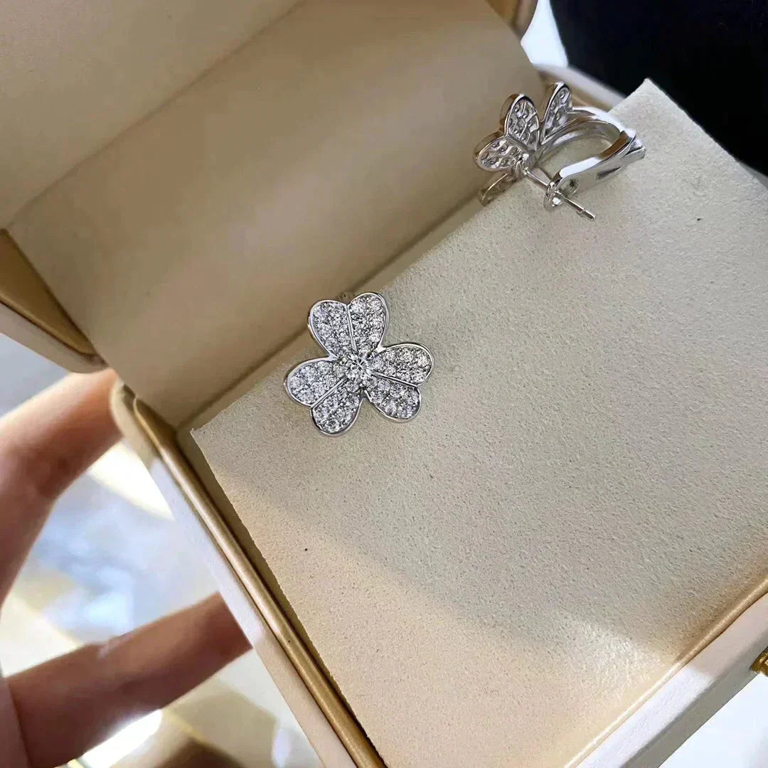 [⭐Luxery]CLOVER COMOS DIAMOND EARRINGS SILVER