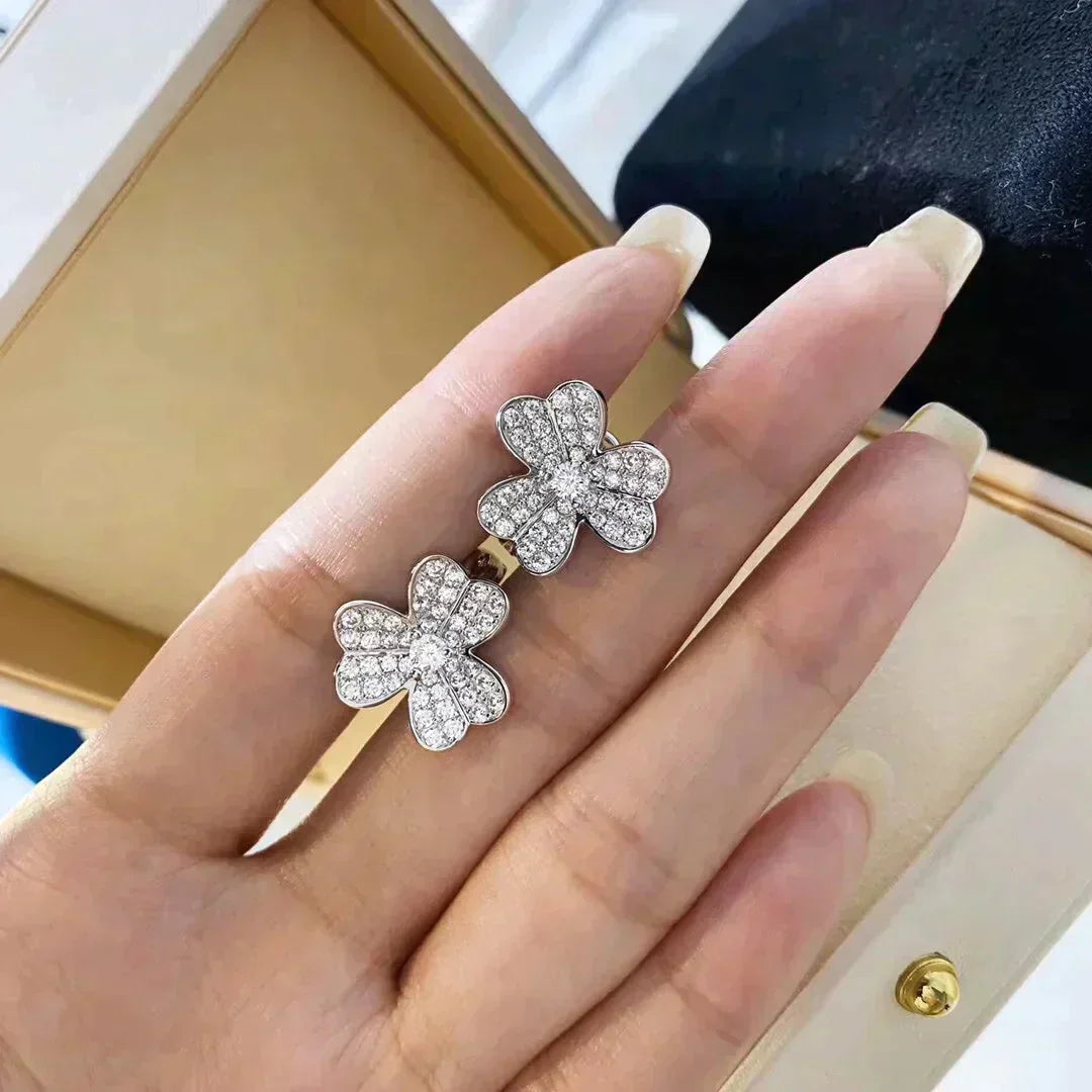[⭐Luxery]CLOVER COMOS DIAMOND EARRINGS SILVER