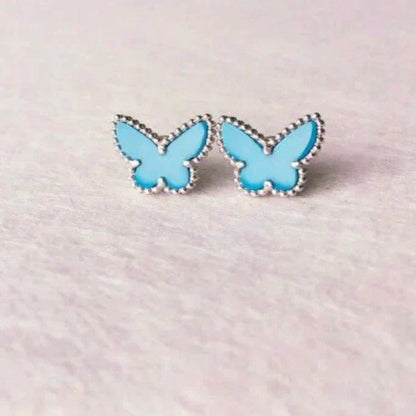 [⭐Luxery]BUTTERFLY TURQUOISE EARRINGS SILVER