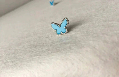[⭐Luxery]BUTTERFLY TURQUOISE EARRINGS SILVER