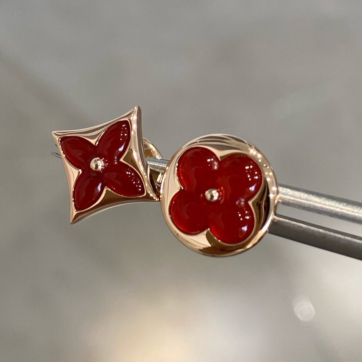 [⭐Luxery]STAR AND SUN PINK GOLD CARNELIAN STUD EARRINGS
