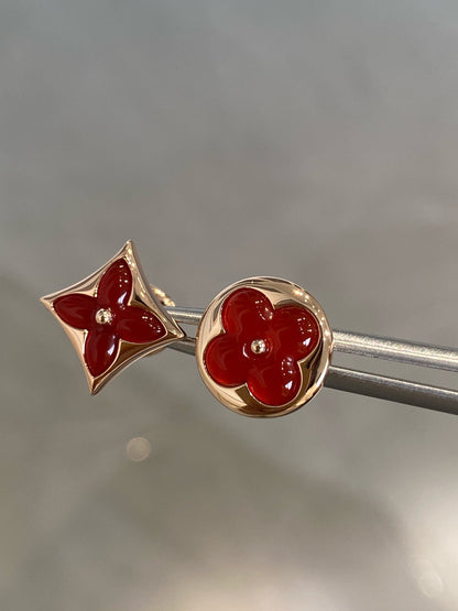 [⭐Luxery]STAR AND SUN PINK GOLD CARNELIAN STUD EARRINGS