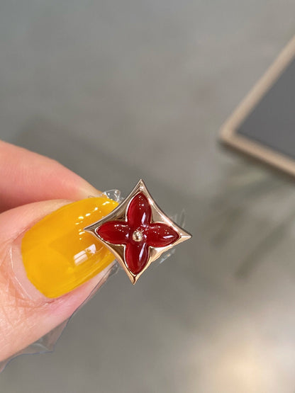 [⭐Luxery]STAR AND SUN PINK GOLD CARNELIAN STUD EARRINGS