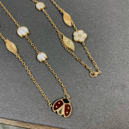 [⭐Luxery]LUCKY SPRING 15 MOTIFS GOLD NECKLACE