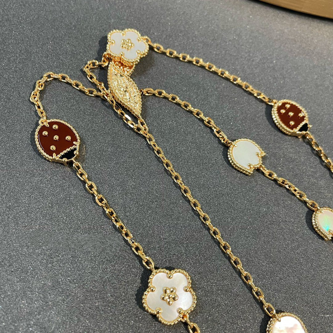 [⭐Luxery]LUCKY SPRING 15 MOTIFS GOLD NECKLACE