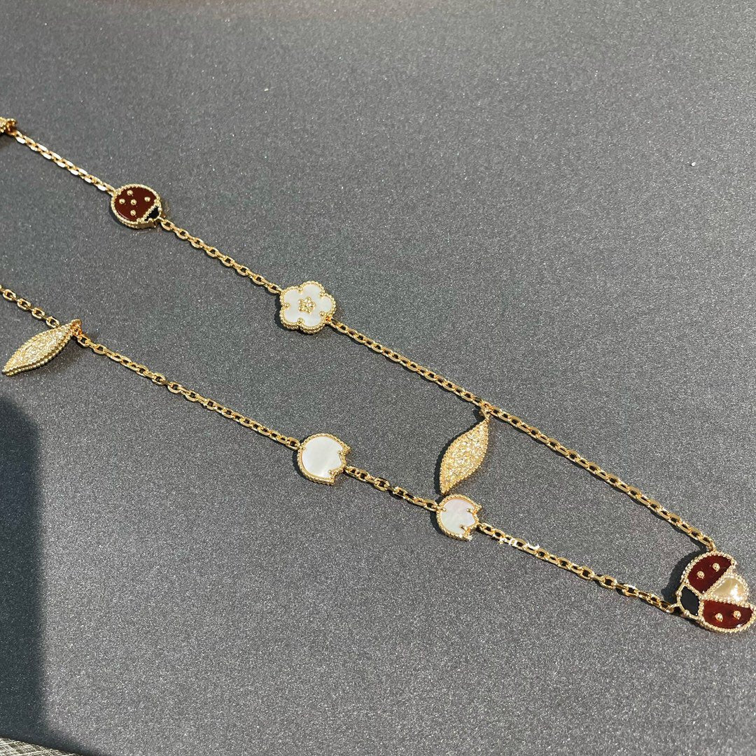 [⭐Luxery]LUCKY SPRING 15 MOTIFS GOLD NECKLACE