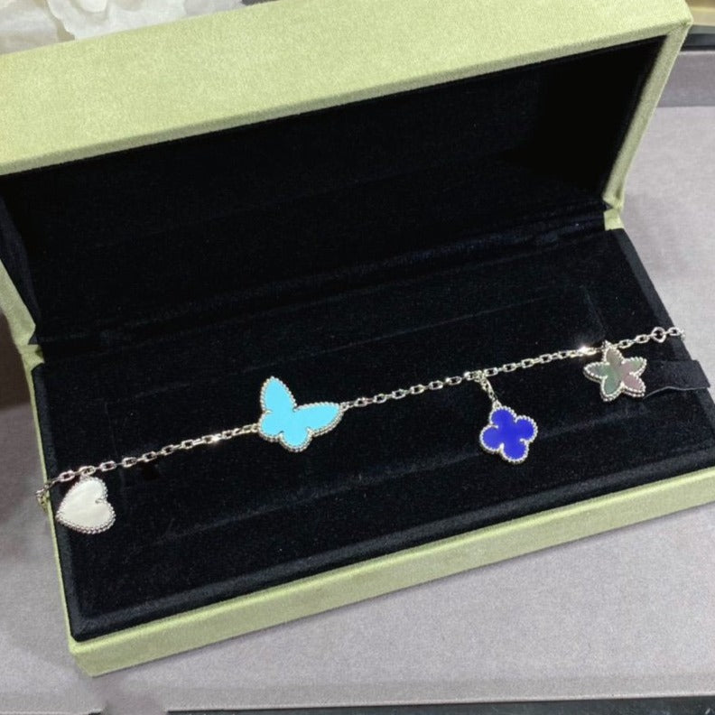 [⭐Luxery]LUCKY SPRING SILVER BRACELET 4 MOTIF