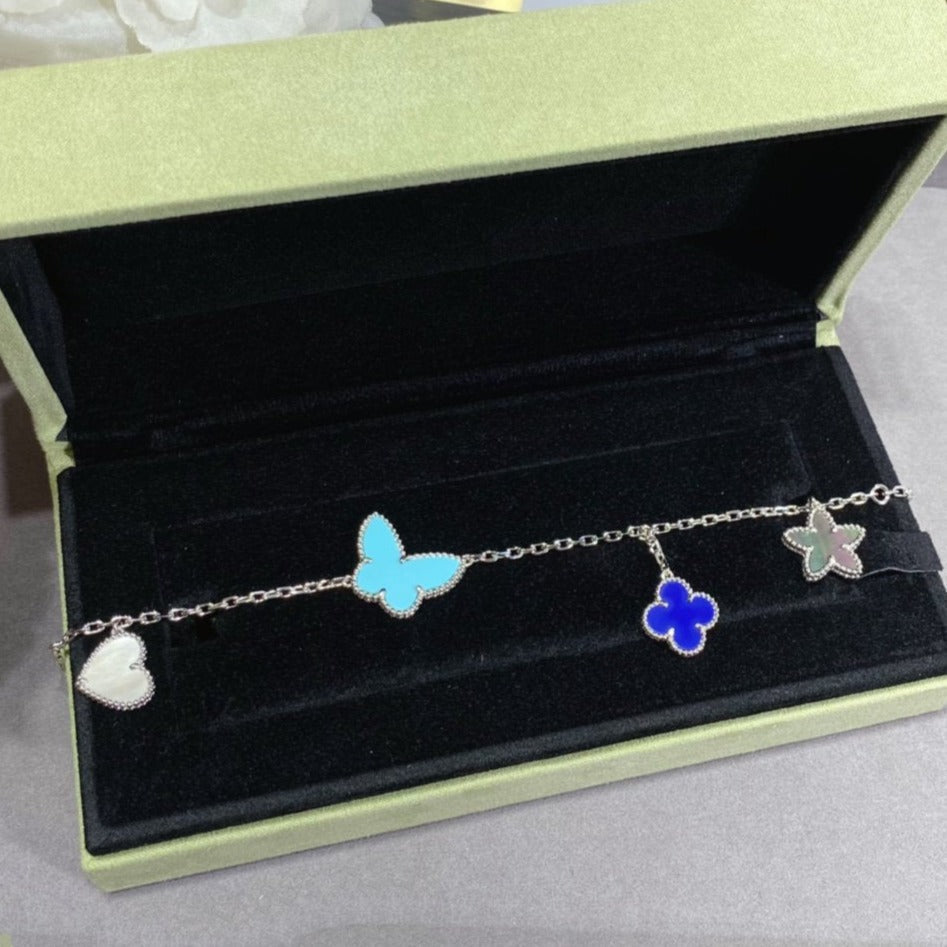 [⭐Luxery]LUCKY SPRING SILVER BRACELET 4 MOTIF