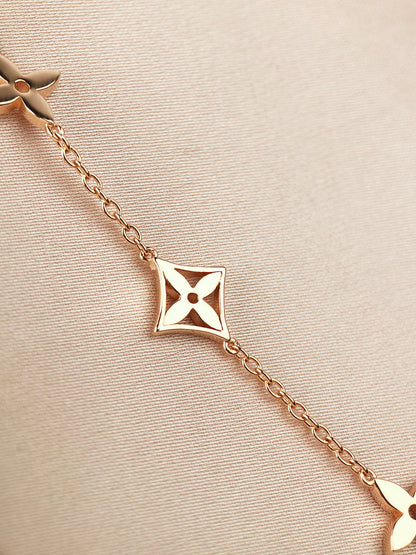 [⭐Luxery]STAR AND SUN 7 MOTIFS GOLD BRACELET