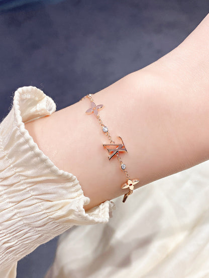 [⭐Luxery]STAR AND SUN 7 MOTIFS GOLD BRACELET